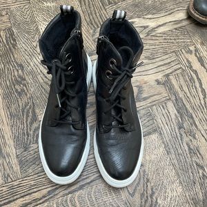 Ara black lace up zip boots